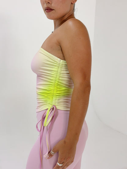 one shoulder top ꩜ lemon pop